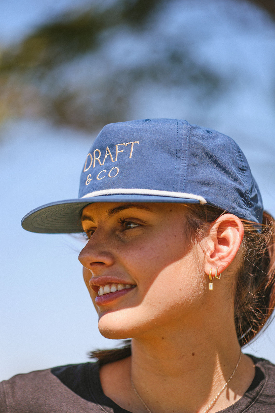 Caps - Navy Flat Cap
