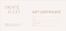 Load image into Gallery viewer, Draft &amp; Co Gift Certificate
